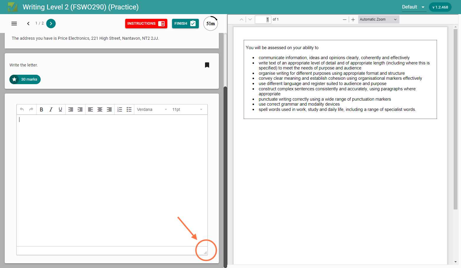 If you drag the corner down then the text box will extend.