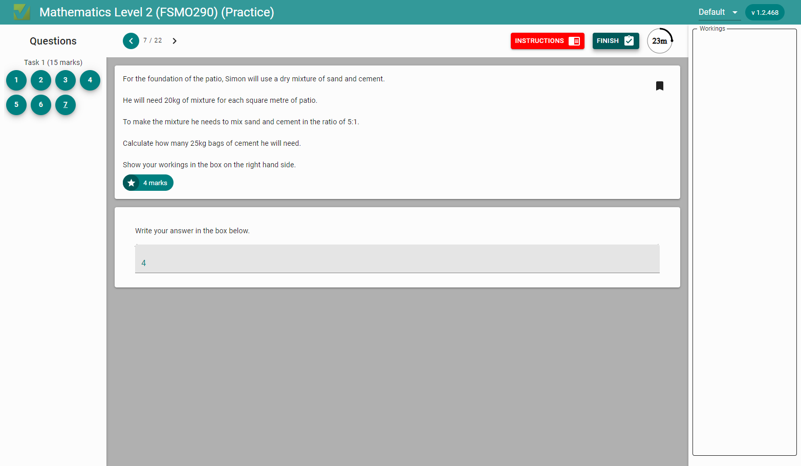 Once you reach the end of section A you will need to click finish to get to section B.