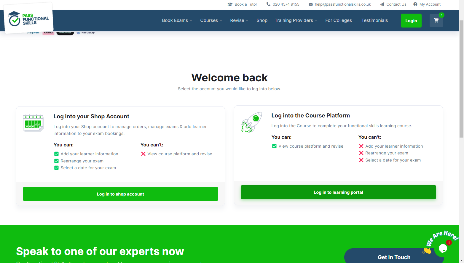 Click on 'Log in to learning portal'