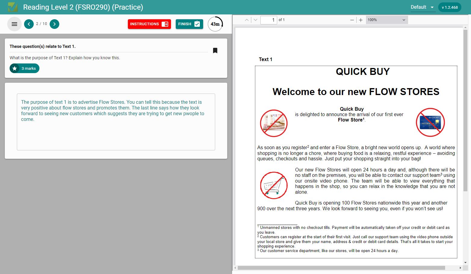 You can also move between questions by clicking the three lines in the top right.